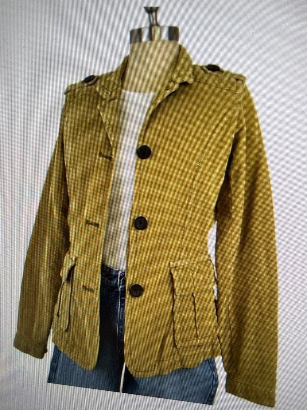 VTG Eddie Bauer Khaki Utility Chore Barn Military Corduroy Jacket Blazer XL